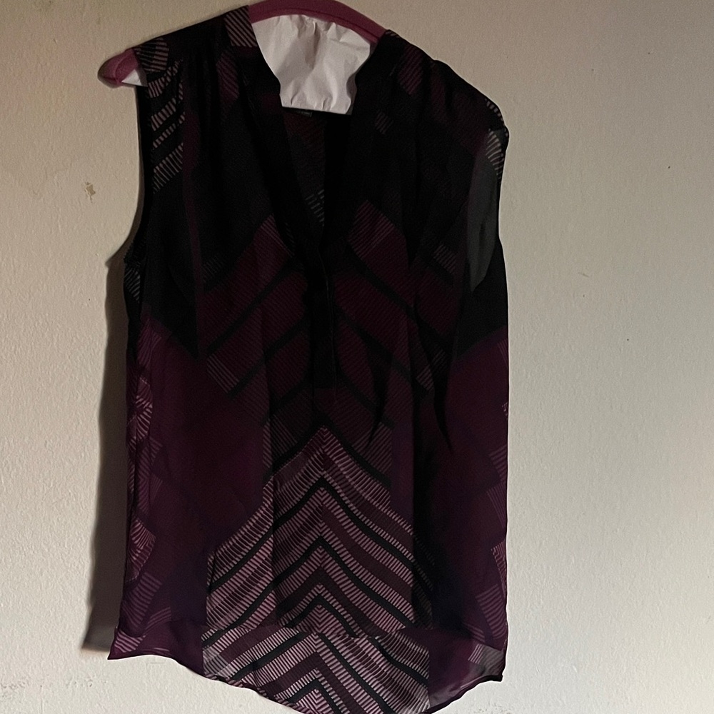 Vince Women's Sleeveless Black and Purple Muscle Tee